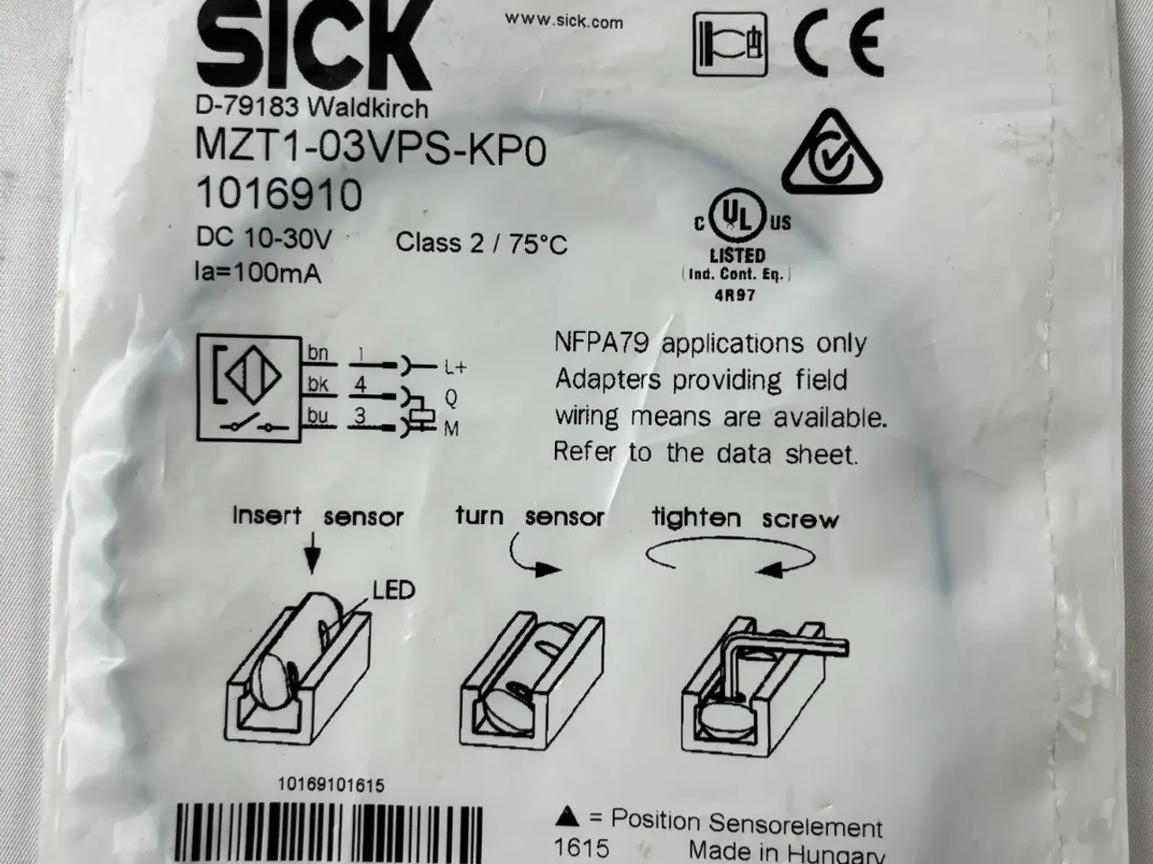 Billede 4 - SICK MZT1-03VPS-KP0 Cylinder Sensor Magnetic PNP