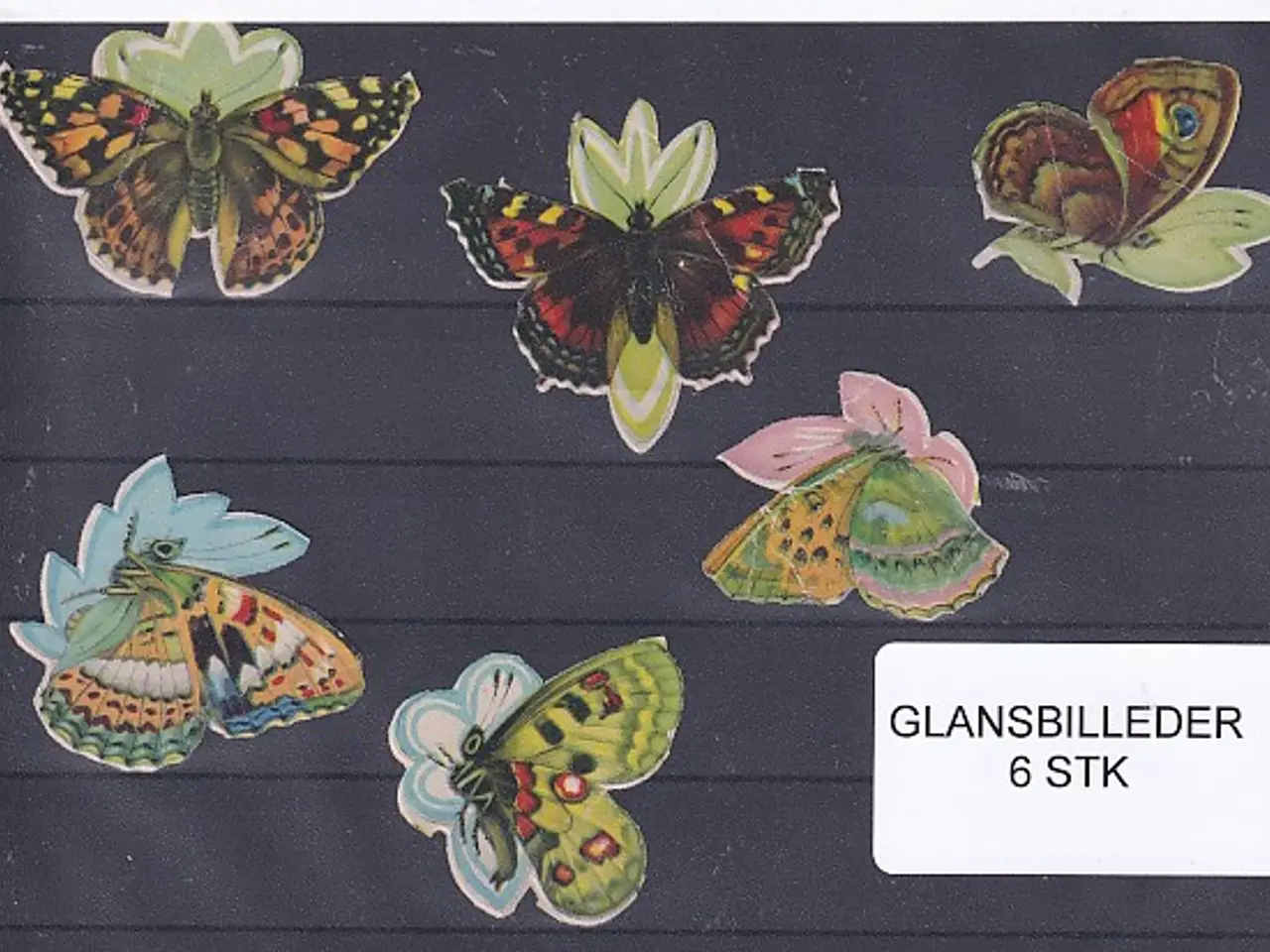 Billede 1 - Glansbilleder - Sommerfugle - 6 Stk.