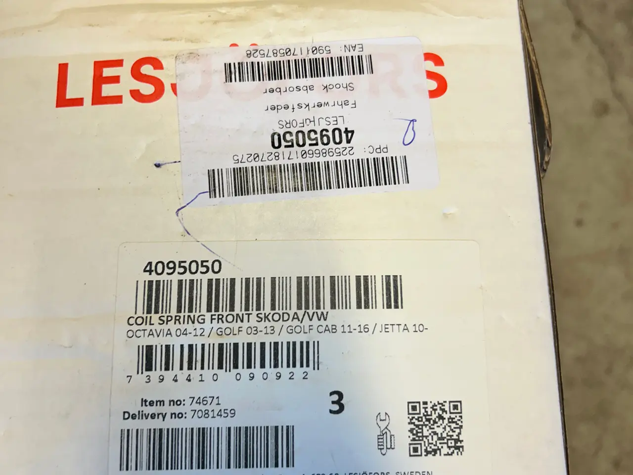 Billede 2 - For Fjeder Skoda/VW Golf mf…