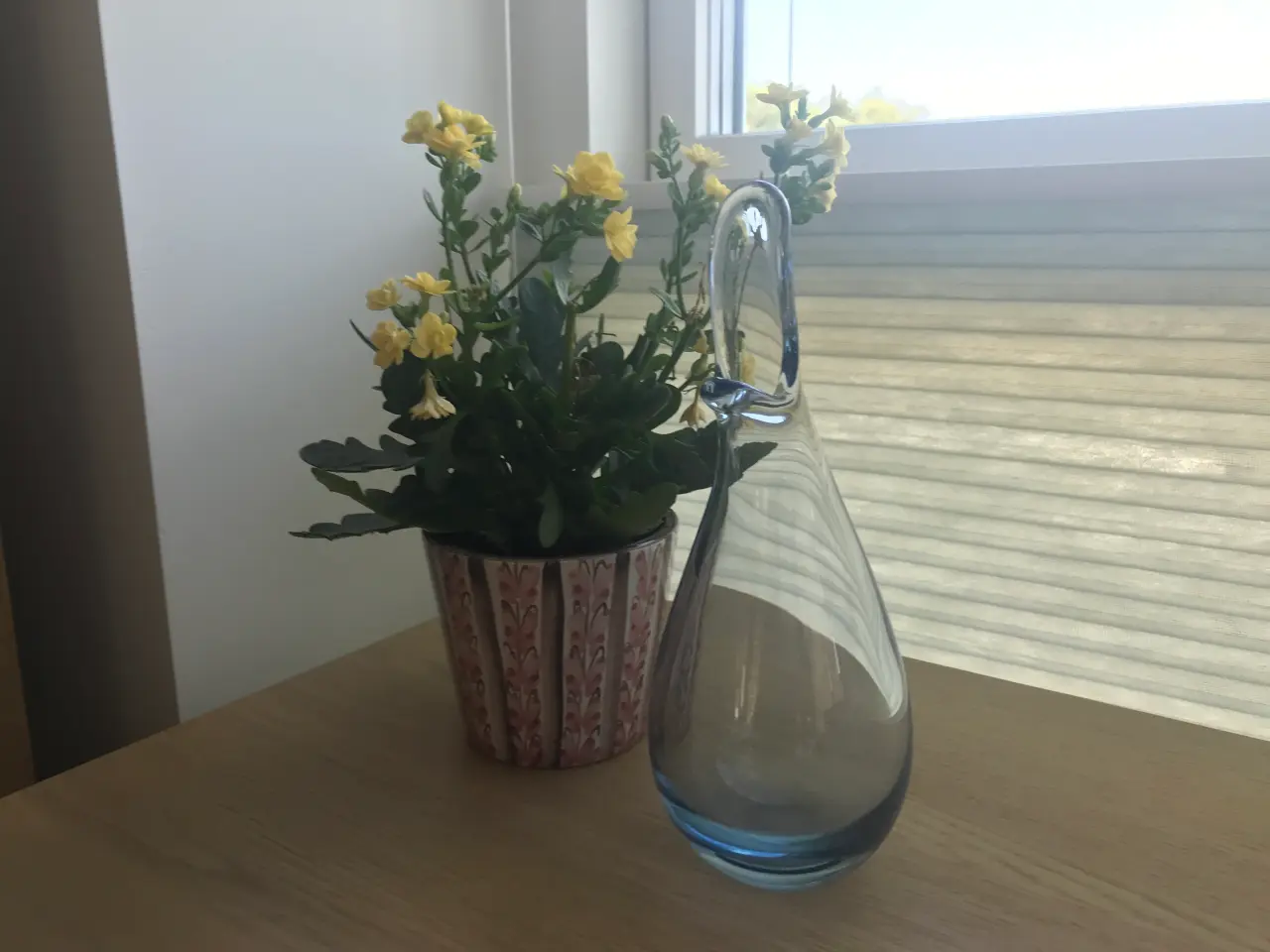 Billede 3 - Stor næbvase  i aqua blåt glas - Holmegaard