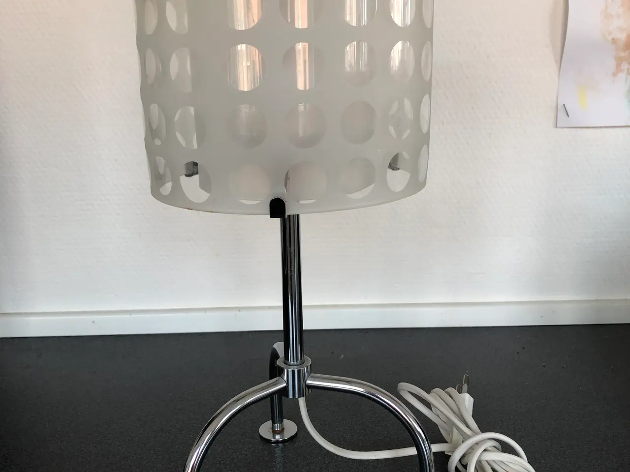 Billede 1 - Bordlampe med glasskærm