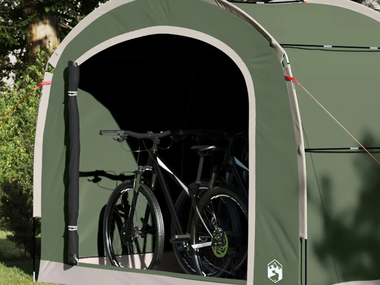 Billede 4 - Cykelopbevaringstelt med tag - grøn, 268 × 240 × 191 cm, polyester