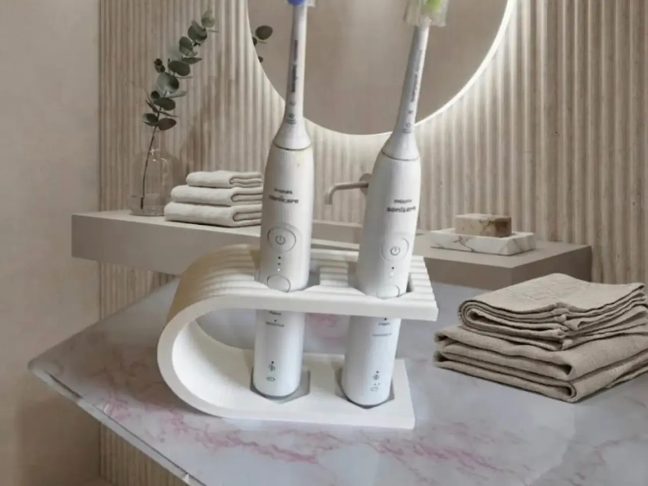 Billede 1 - ✨ Elegant 3D-printet tandbørsteholder til badevære