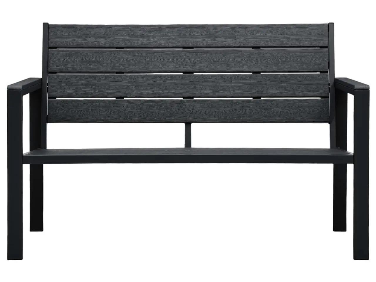 Billede 2 - Havebænk 120 cm i HDPE trælook - sort