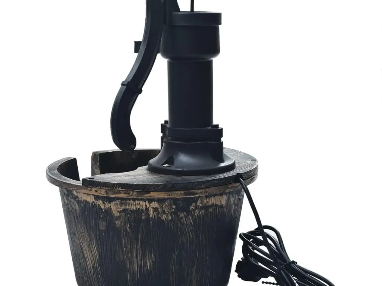 Billede 4 - Havespringvand i tønde med pumpe - bronzefarvet PP, Ø29,5 × 45 cm