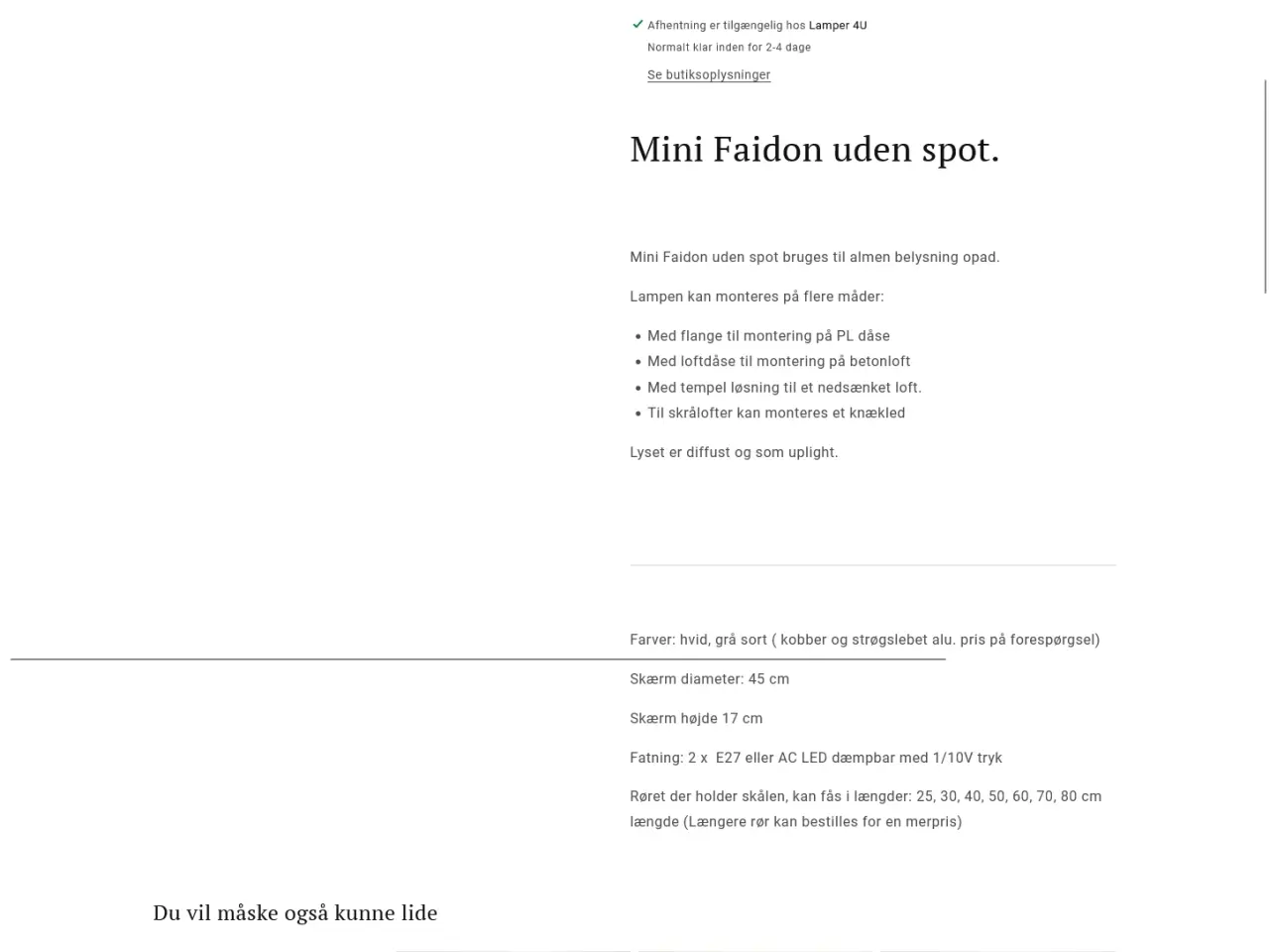 Billede 6 - Pendel, Mini Faidon, uplight