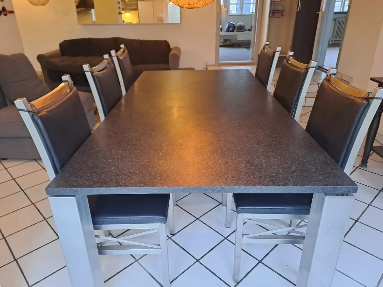 Billede 6 - Marmor bord og 6 stole