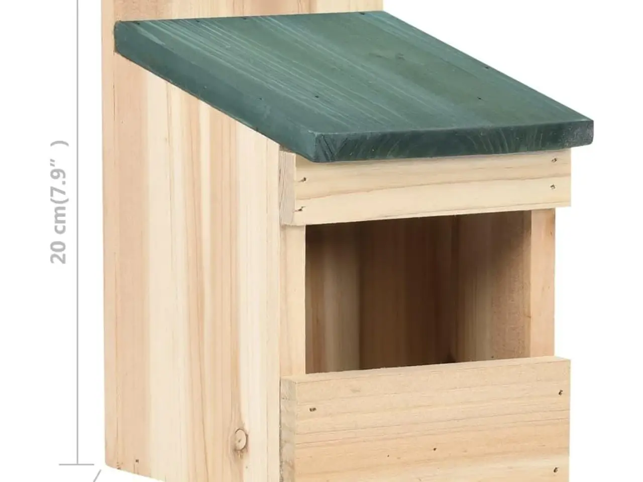 Billede 7 - Fuglehuse i fyrretræ - 4 stk., 12×16×20 cm, halvåben redekasse