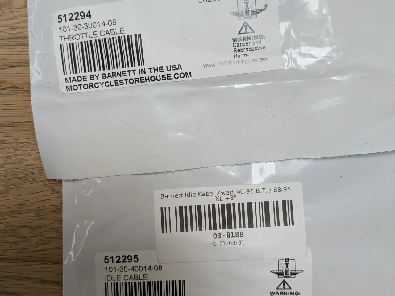 Billede 4 - Harley Davidson idle og throttle cable.