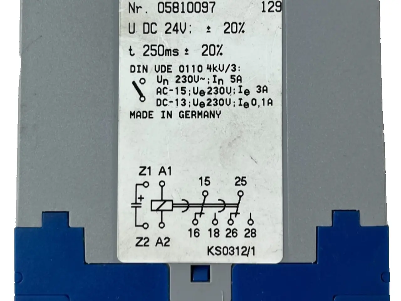 Billede 1 - Schleicher KZC220-110 (A) Time Delay relæ 24V DC