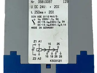 Schleicher KZC220-110 (A) Time Delay relæ 24V DC