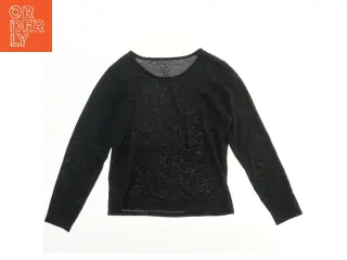 Langærmet sort bluse I uld (str. 58x44 cm)