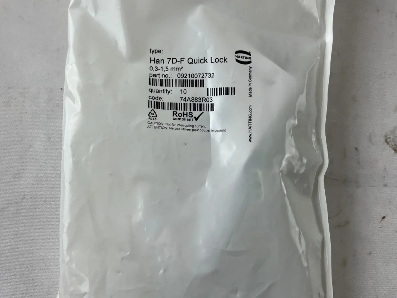 Billede 3 - Harting Han 7D-F Quick Lock 09210072732 Female 10A