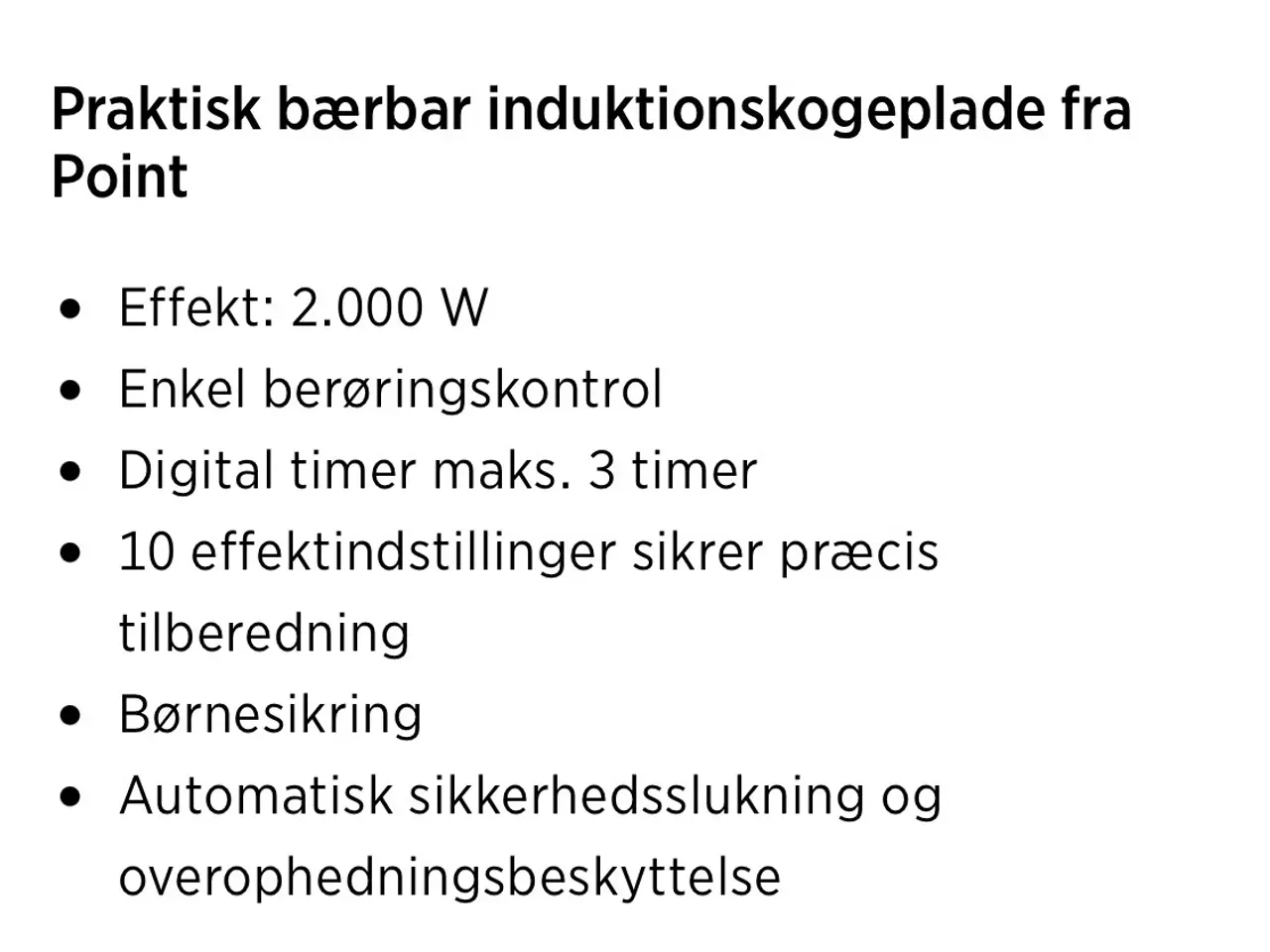 Billede 3 - Bærbar induktionskogeplade