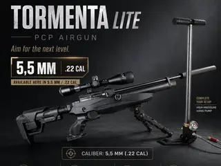 Reximex Tormenta Lite 5,5 mm til jagt incl. kikkert, pumpe og lyddæmper