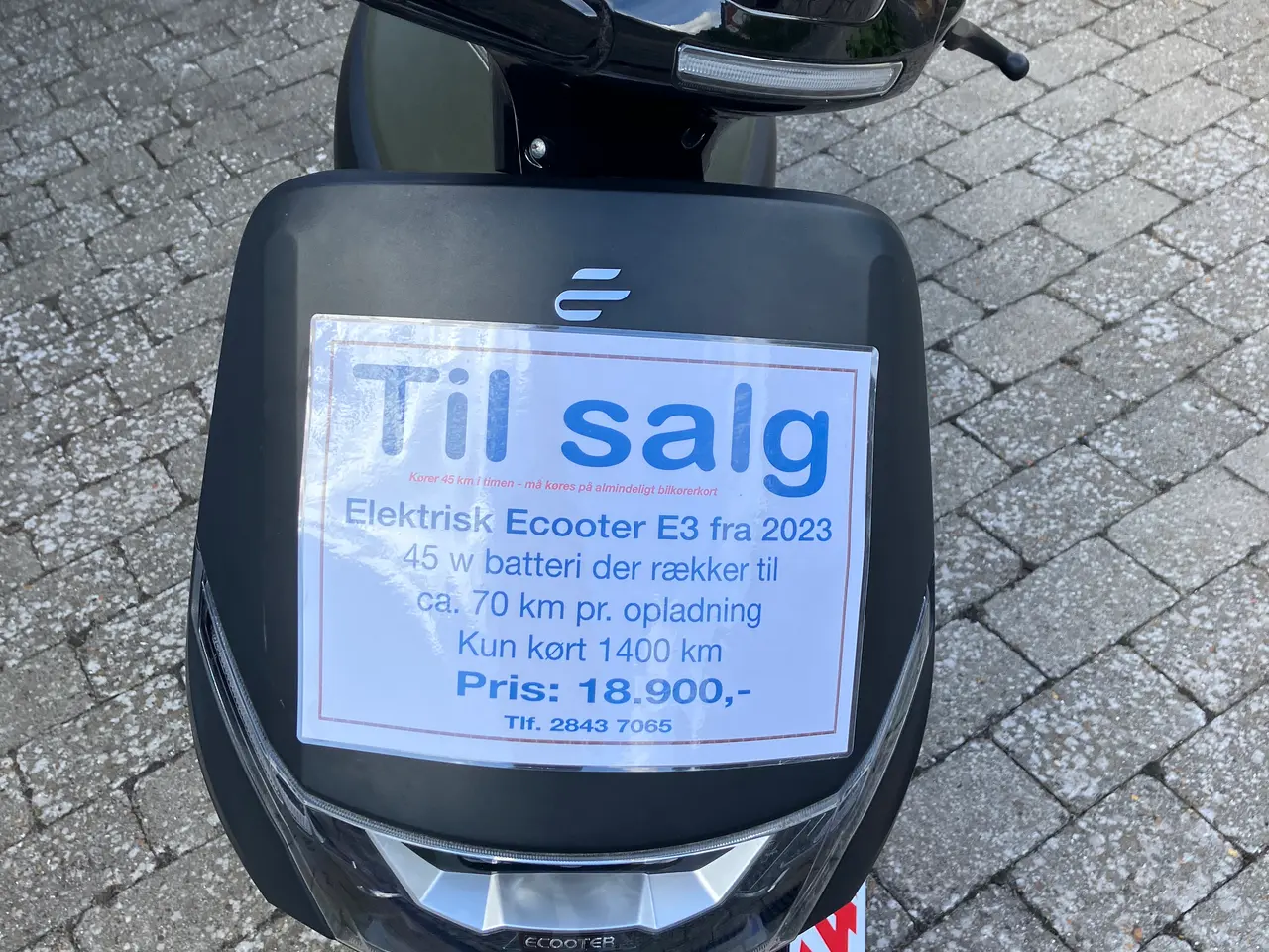 Billede 5 - Ecooter E3 elektrisk 45 km knallert