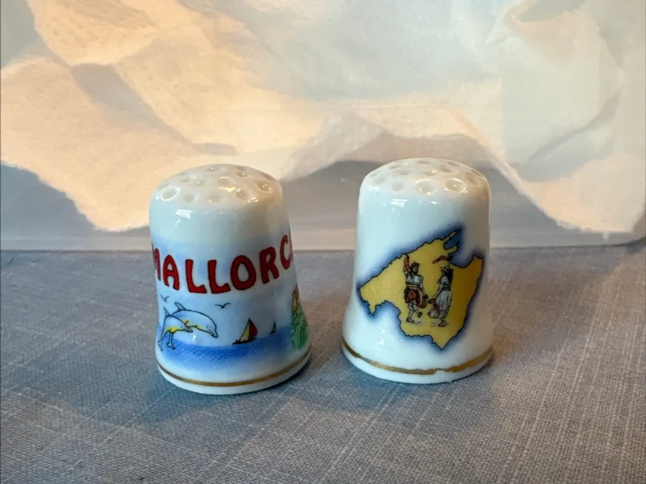 Billede 1 - Porcelæns fingerbøl souvenir