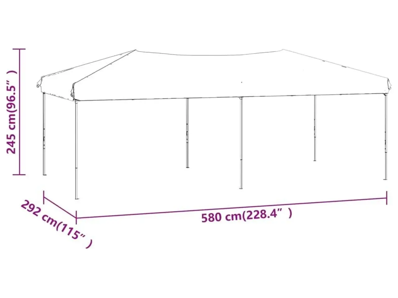 Billede 9 - Foldbart festtelt med sidevægge 3×6 m - cremefarvet