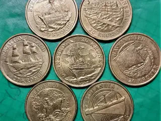 SKIBSMØNTER 20 KR KRONE 2007 - 2011 FORSKELLIGE