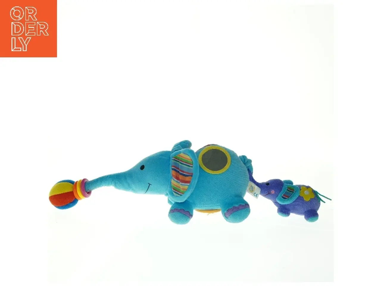 Billede 3 - Blå elefant plys legetøj med baby (str. Totallængde. 53 cm)