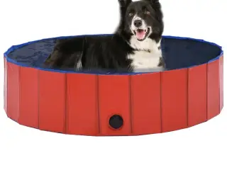 Foldbart hundebassin 120 x 30 cm PVC rød