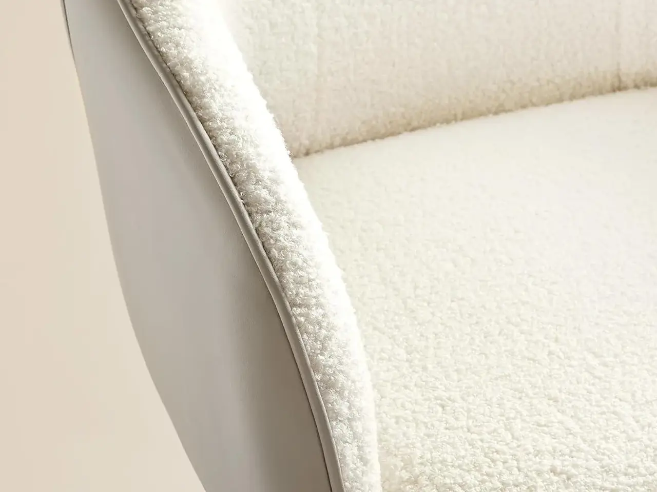 Billede 5 - Kontorstol med sherpa og drejefunktion - cappuccino beige