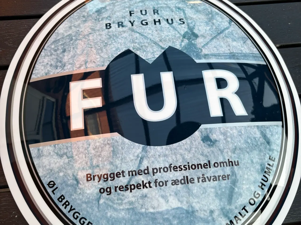 Billede 2 - Super flot Fur øl skilt i metal oval buet