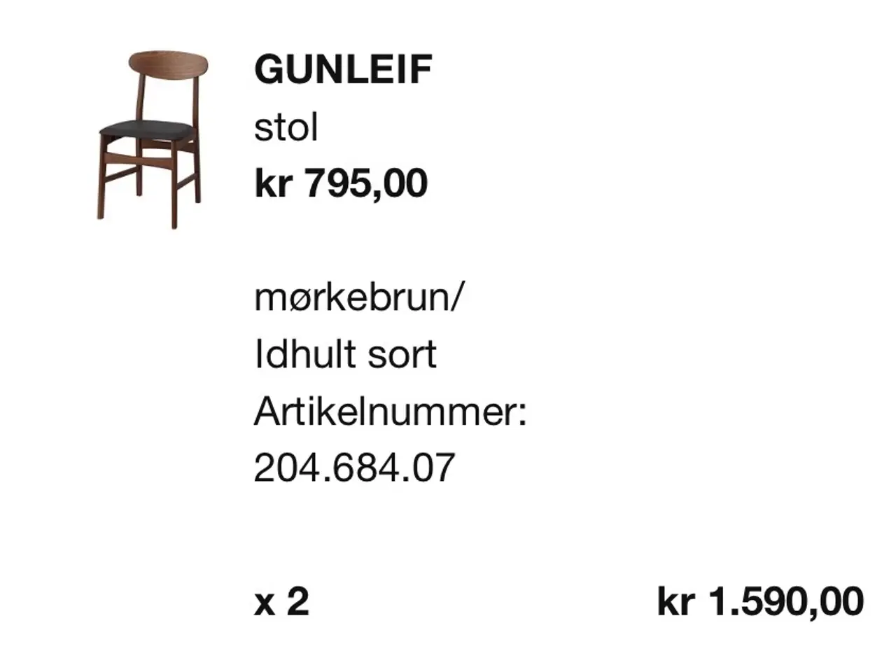Billede 3 - 2 GUNLEIF spisebordsstole