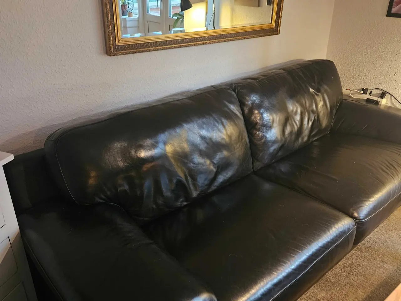 Billede 1 - Læder sofa
