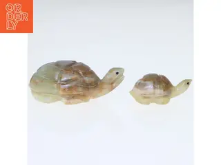 Onyxfigurer af skildpadder (str. 7 cm. og 4,5 cm)