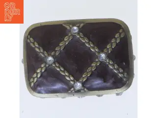 Dekorativ smykkeskrin med ædelstene (str. 5x4x2,5 cm)