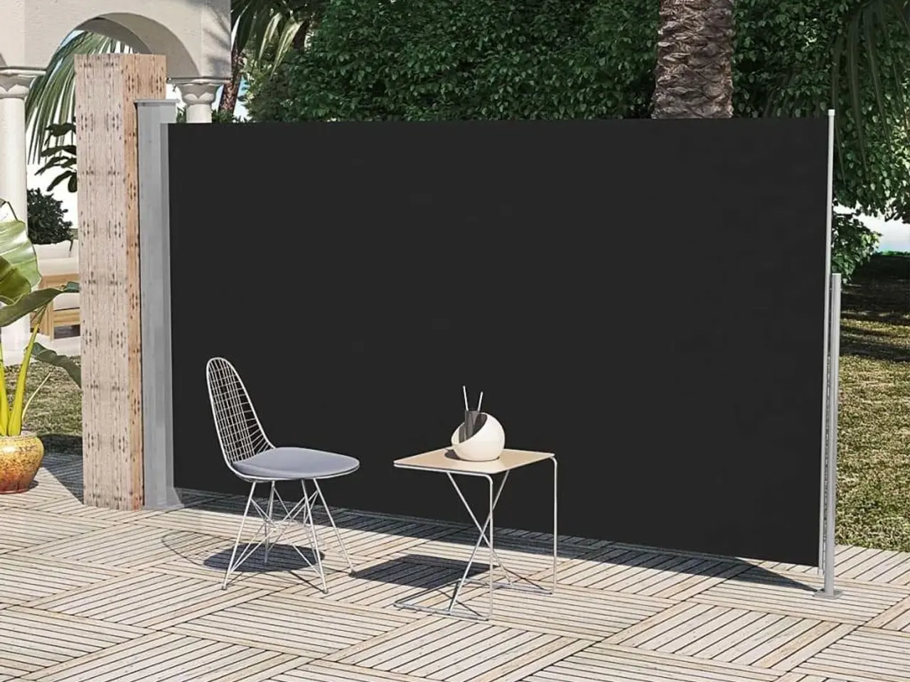 Billede 1 - Sidemarkise til terrasse 160×300 cm - sort