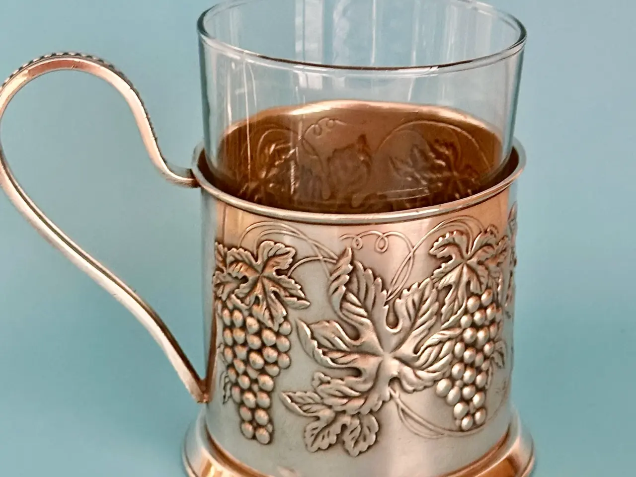 Billede 3 - Tre vintage te glas med glasholdere fra USSR