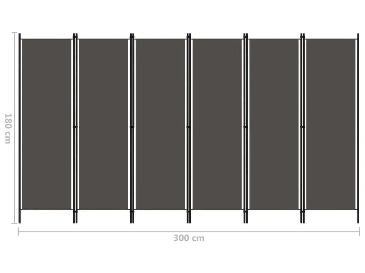Billede 6 - Rumdeler med 6 paneler - antracitgrå, 300 x 180 cm