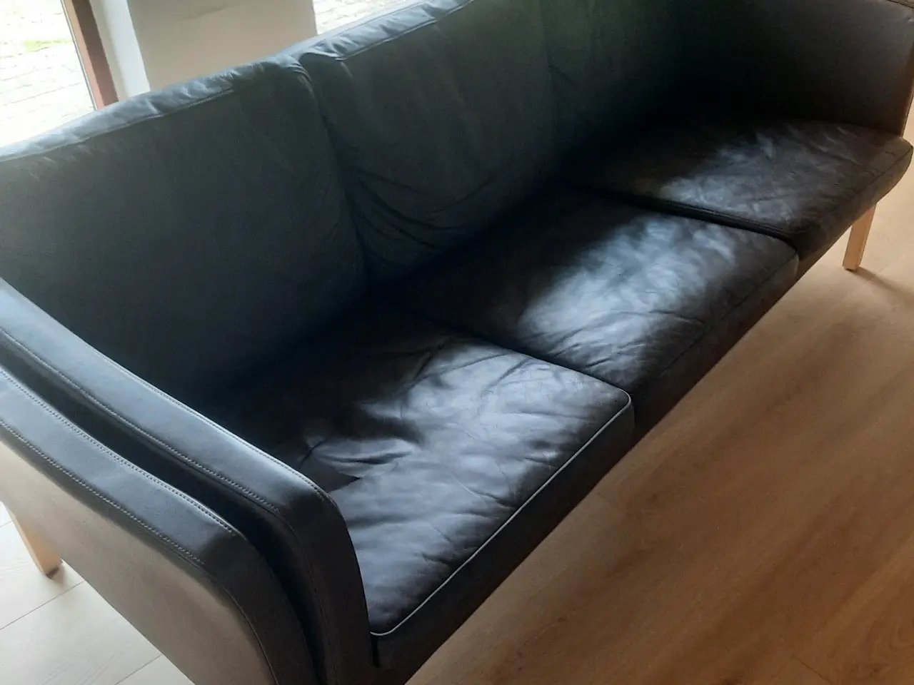 Billede 1 - Brun okselæder sofa