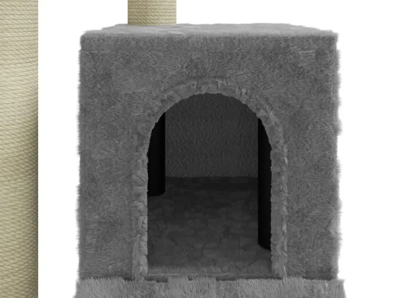 Billede 7 - Kradsetræ med sisal-kradsestolper 92 cm - lysegrå