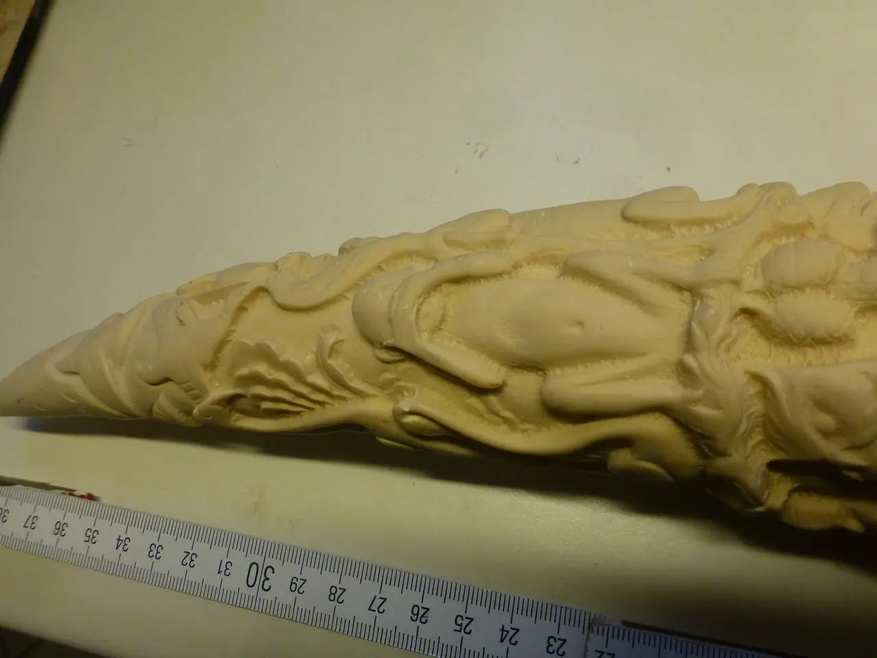Billede 5 - "Stødtand" Stor Udskåret 40cm Deko M/Dyr Ben Look
