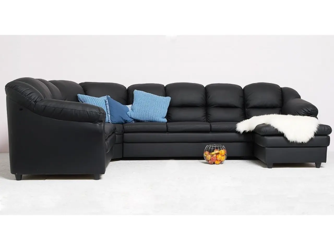 Billede 2 - Tønder hj. sofa m. chais. - højre - Sort tekstillæder