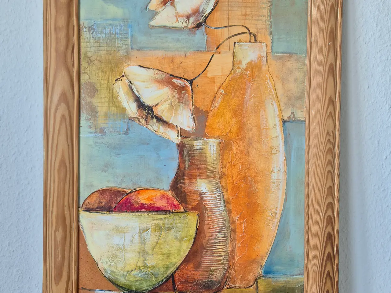 Billede 1 - Flot og stor maleri 44x74 cm i træramme