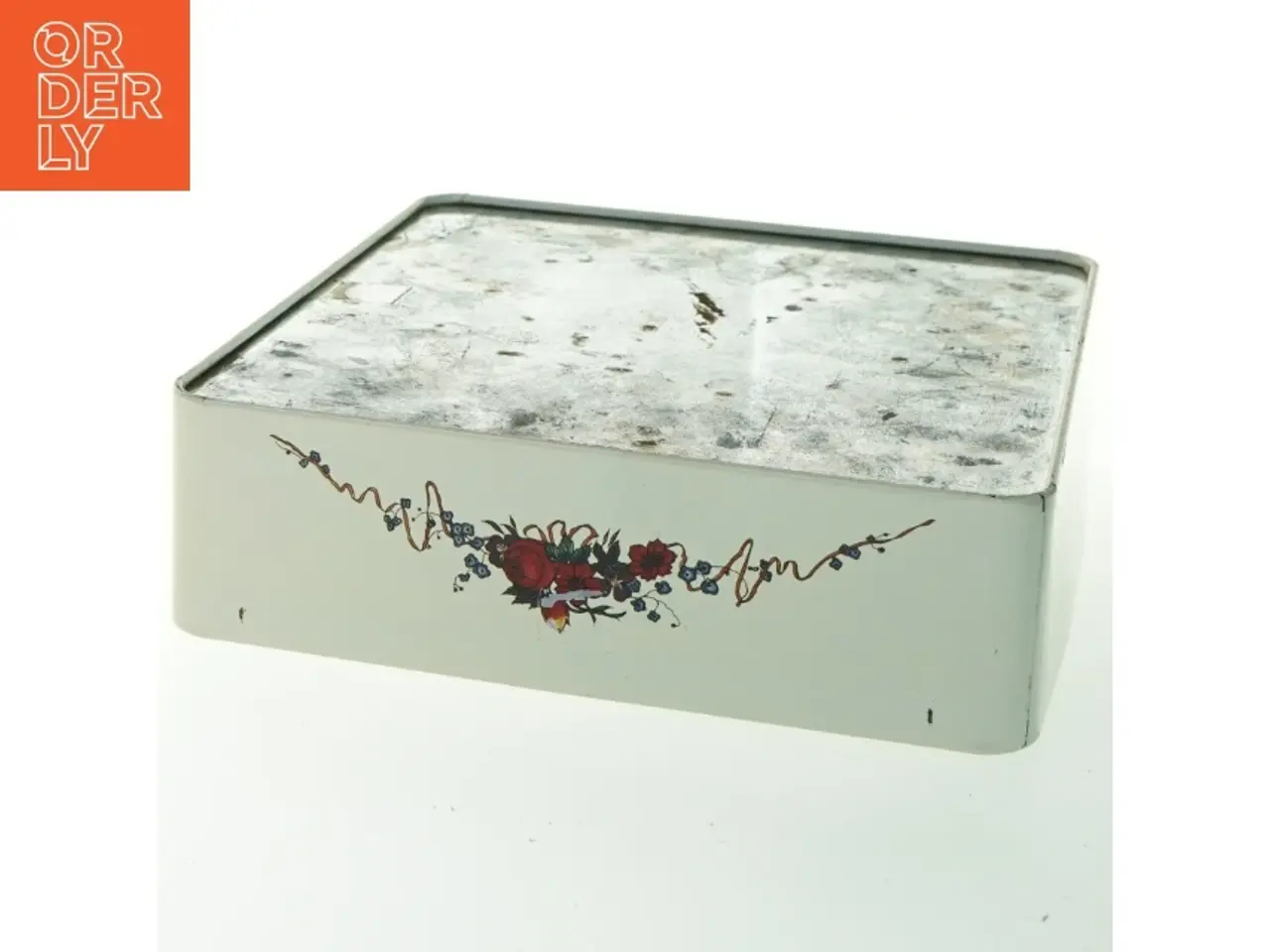 Billede 4 - Antik fransk metal kagedåse fra Massily (str. 22x23x7 cm)