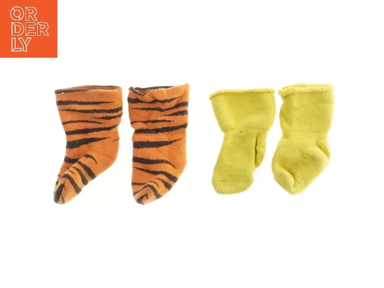 Billede 1 - Babysokker med tigerstriber og ensfarvede (str. ca 13 cm)