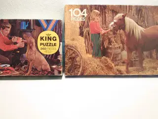 2 vintage komplette puslespil. King Puzzle, Falcon