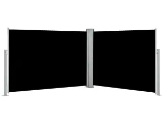 Sammenrullelig sidemarkise 100 x 1000 cm sort