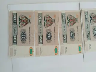100 💯 Hundrede Kroner. 4 STK