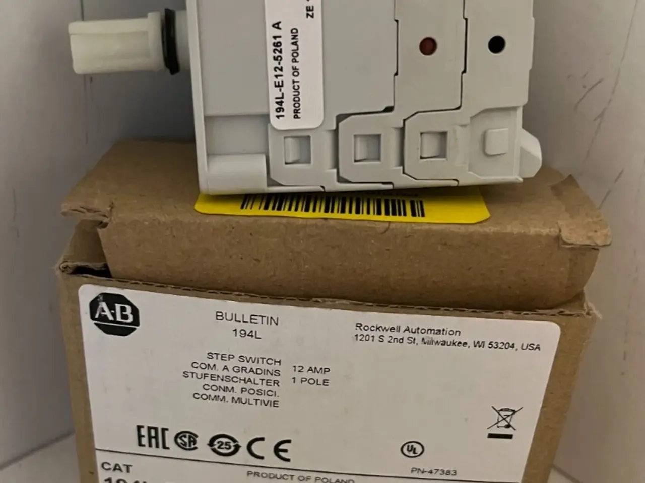 Billede 1 - Allen Bradley 194L-E12-5261 Step kontakt 12A -