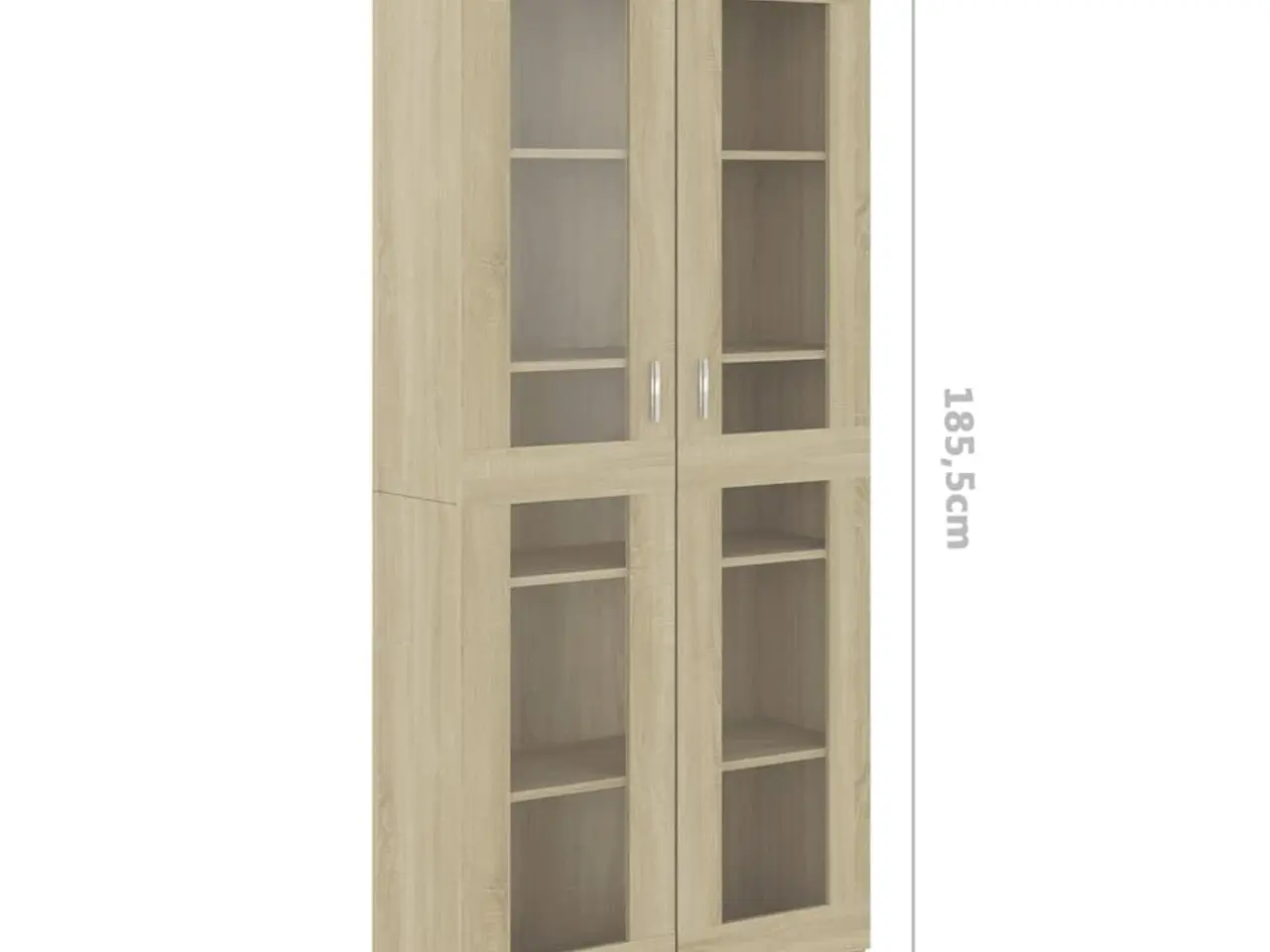 Billede 7 - Vitrineskab 82,5x30,5x185 cm konstrueret træ sonoma-eg