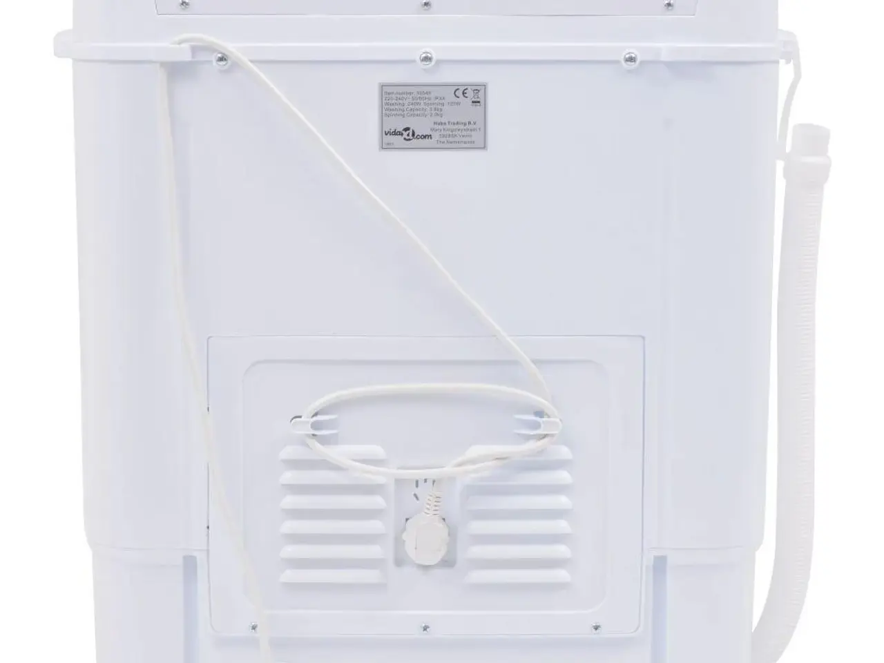 Billede 3 - Mini-vaskemaskine med dobbelttromle - 5,6 kg total kapacitet, blå/hvid