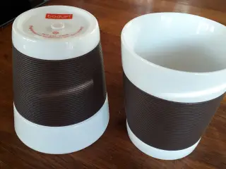 2 stk. Bodum porcelænskrus m brun silikone 0,17 L