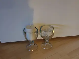 Lysestager glas store tunge