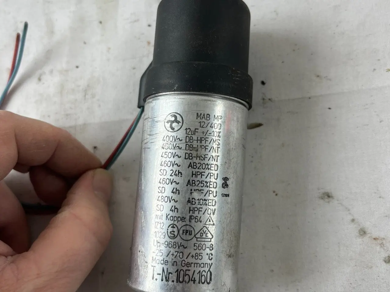 Billede 3 - MAB MP 12/400 12µF 400–480V Motor Run Capacitor in